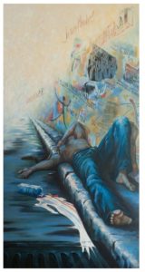 Basquiat, 175 X 90cm., oil on canvas.