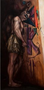 Veteran of WWV, 90 X 45cm, oil on canvas.